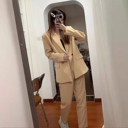 Women's Multi-color Commuter Loose Design Double-breasted Jacket