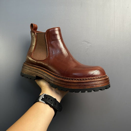 Men’s Genuine Horse Leather Retro High-Top Martin Boots