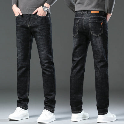 Men's Loose Fit High-Stretch Straight Jeans – Relaxed Comfort, Effortless Style