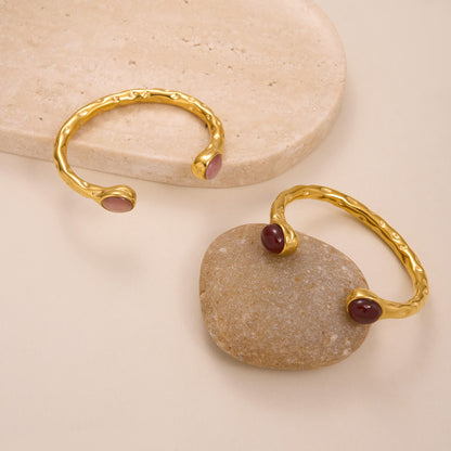 18K Real Gold Plated Titanium Steel INS Fashion Exquisite Zircon Opening Bracelet