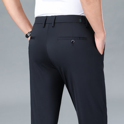 Men’s Fashion Personality Tencel Business Casual Pants – Soft, Breathable, All-Season Trousers