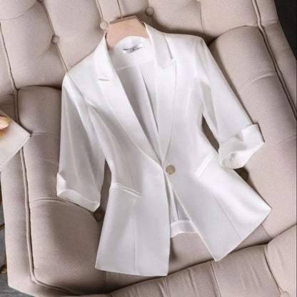 Acetate Stretch Satin All-match Women's Jacket