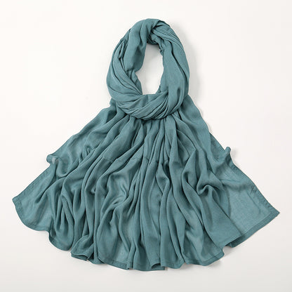 Solid Color Malay Indonesian Rayon Scarf Wide Brim Thin Modal Breathable