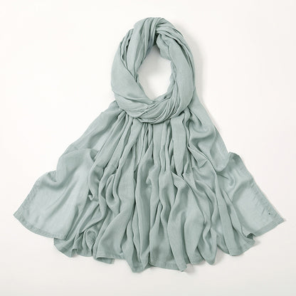 Solid Color Malay Indonesian Rayon Scarf Wide Brim Thin Modal Breathable