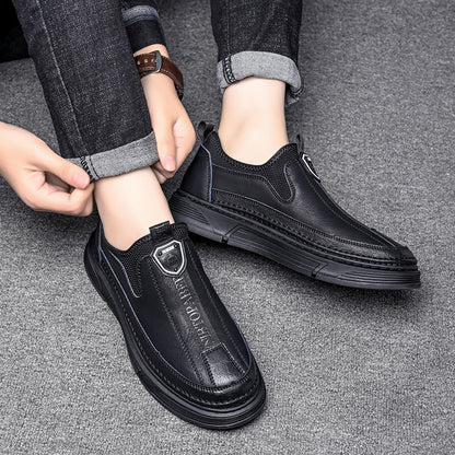 Men’s Solid-Color Casual Low-Cut Travel Shoes – Everyday Round-Toe Comfort