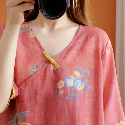 Chinese Style Retro Anti-aging Temperament Shirt Women's Summer Loose