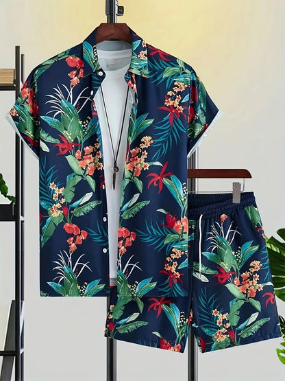 Men’s Ice-Breathable Summer Suit – Lightweight Short-Sleeve Shirt & Pants Set