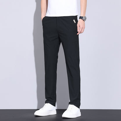 Men's High Elastic Ice Silk Quick-Drying Pants – Ultra-Light Breathable Summer Trousers