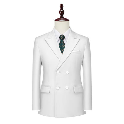 Men's Business Casual Double-breasted Suit Jacket Fashion Solid Color Coat