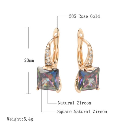 Women's Retro Fashion Earrings With Colorful Zircon