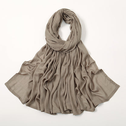 Solid Color Malay Indonesian Rayon Scarf Wide Brim Thin Modal Breathable