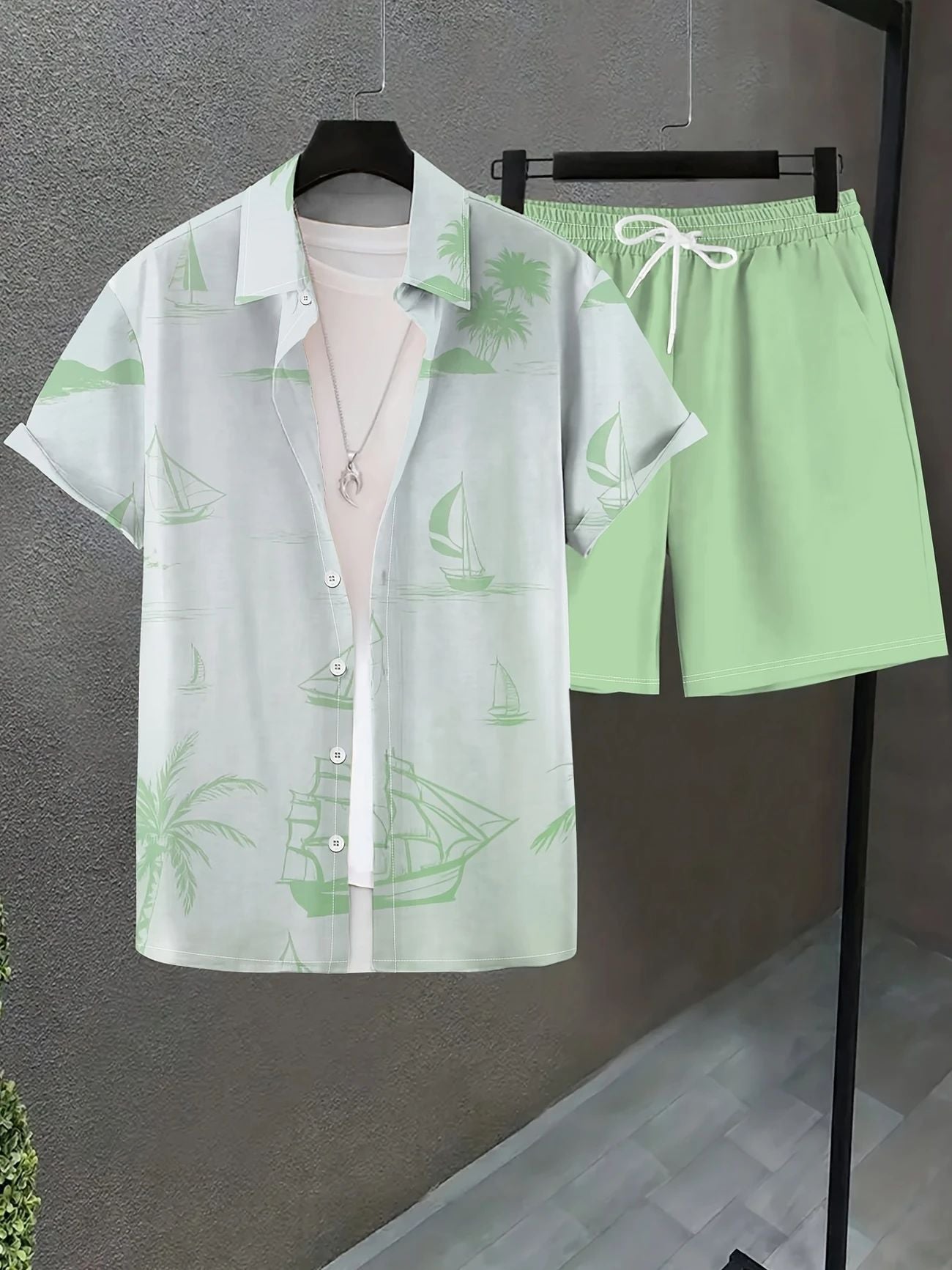 Men’s Ice-Breathable Summer Suit – Lightweight Short-Sleeve Shirt & Pants Set