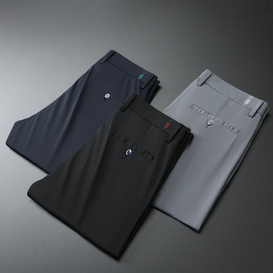 Men’s Fashion Personality Tencel Business Casual Pants – Soft, Breathable, All-Season Trousers
