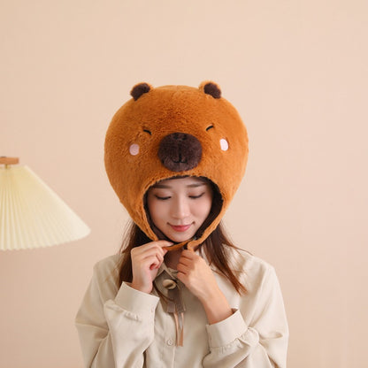 Cute Capybara Head Cover Hat Cartoon Photography Performance Props