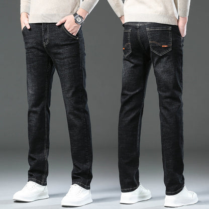 Men's Loose Fit High-Stretch Straight Jeans – Relaxed Comfort, Effortless Style