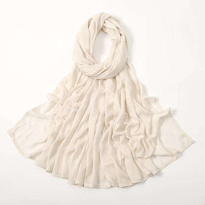 Solid Color Malay Indonesian Rayon Scarf Wide Brim Thin Modal Breathable