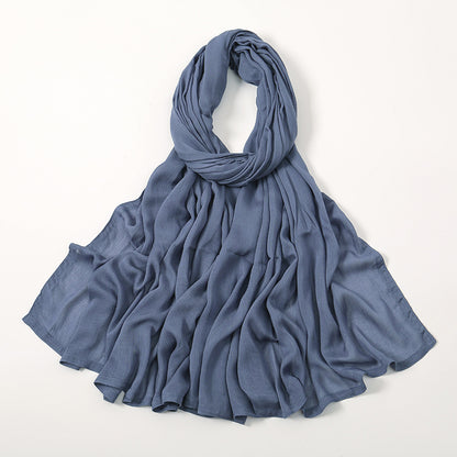 Solid Color Malay Indonesian Rayon Scarf Wide Brim Thin Modal Breathable