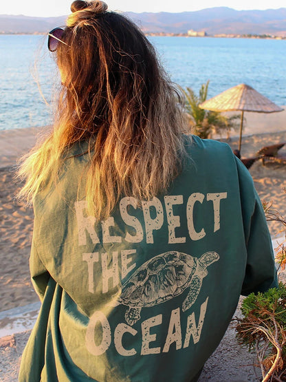 Women's Casual Fashionable Breathable Turtle Printed Short Sleeve