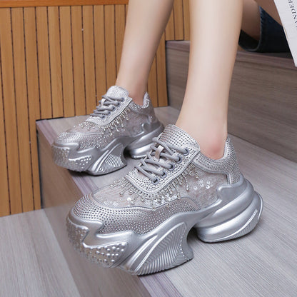 Rhinestone Shoes Female Sequin Platform Sneaker