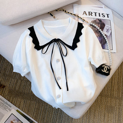 Women's Design Short Sleeve Bow T-shirt