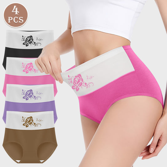 Women's High Waist Belly Contracting Large Size Cotton Underwear