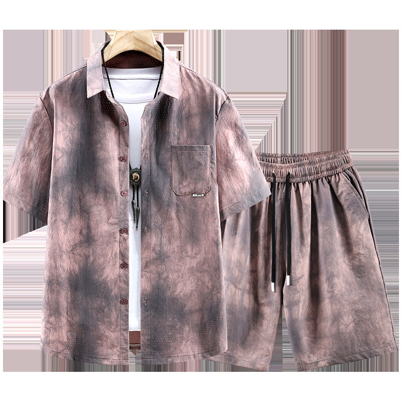 Men’s Plus-Size Casual Loose Shirt & Shorts Two-Piece Set – Breezy Summer Style
