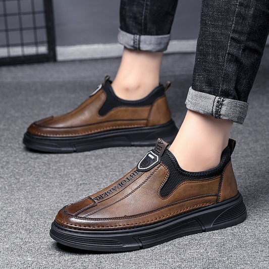 Men’s Solid-Color Casual Low-Cut Travel Shoes – Everyday Round-Toe Comfort