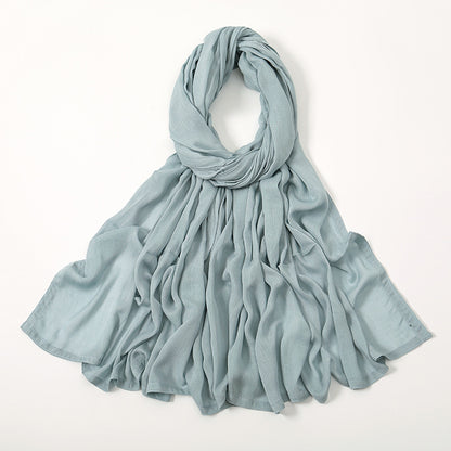Solid Color Malay Indonesian Rayon Scarf Wide Brim Thin Modal Breathable