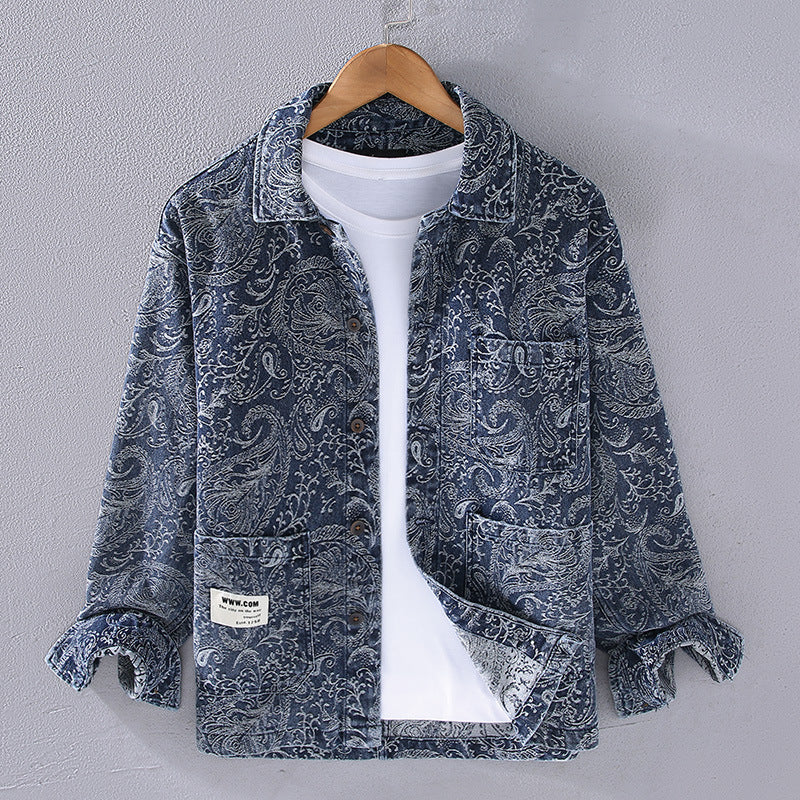 Men’s Heavy-Wash Denim Jacket – Structured, Rugged Jean Top
