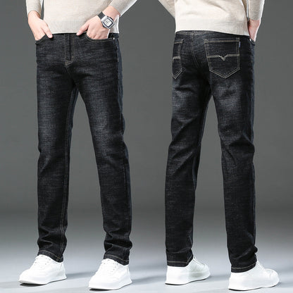 Men's Loose Fit High-Stretch Straight Jeans – Relaxed Comfort, Effortless Style