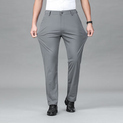Men’s Fashion Personality Tencel Business Casual Pants – Soft, Breathable, All-Season Trousers