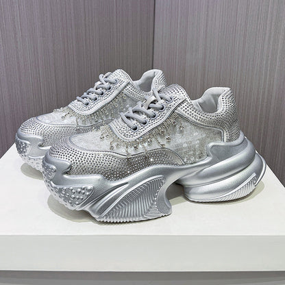Rhinestone Shoes Female Sequin Platform Sneaker