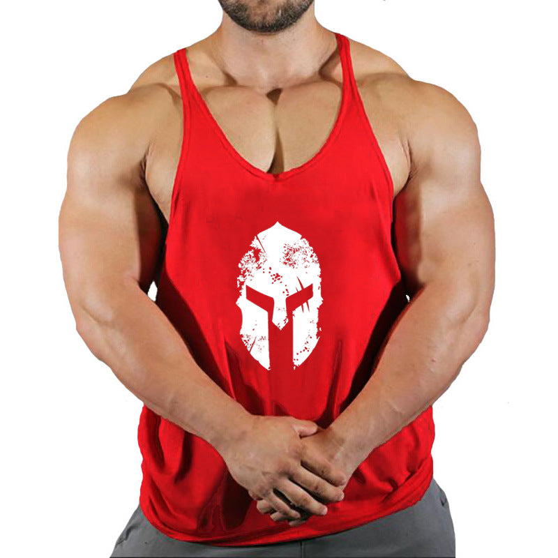 Fitness Men's Loose Sports Waistcoat Sleeveless I-shaped Hurdle Training Clothes Thin Strap Vest