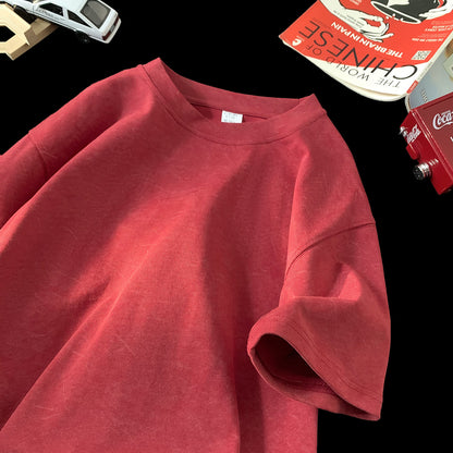 Stone Washed Ice-feeling Tencel Cotton Ice Silk Short Sleeve T-shirt