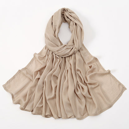 Solid Color Malay Indonesian Rayon Scarf Wide Brim Thin Modal Breathable