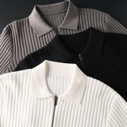 Men’s Half‑Zip Slim Fit Sweater – Autumn/Winter Knit Pullover