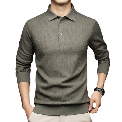 Lapel New Middle-aged People's Long Sleeve Business Casual Dad Wear Bottoming Sweater Men