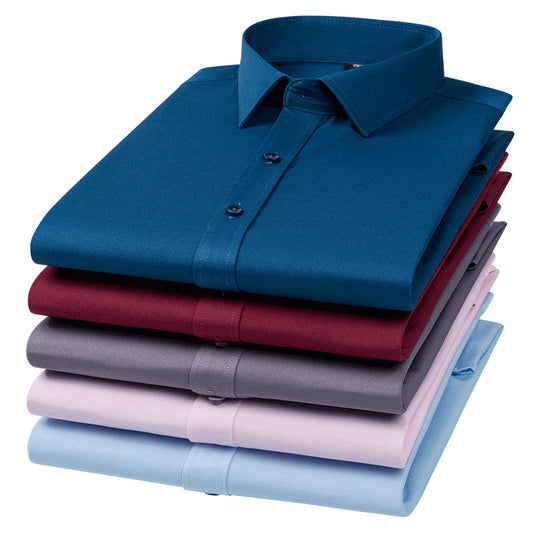 Men’s Spring Stretch Long-Sleeve Business Casual Shirt – Slim, Comfortable & Wrinkle-Resistant