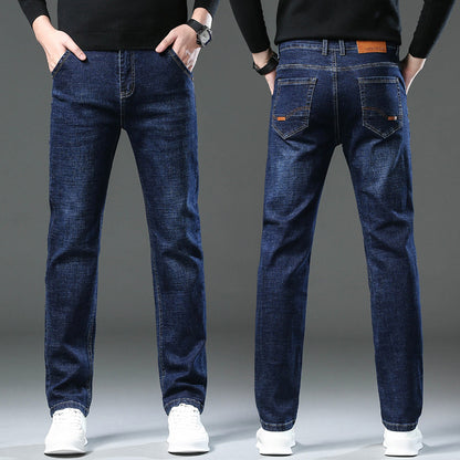 Men's Loose Fit High-Stretch Straight Jeans – Relaxed Comfort, Effortless Style