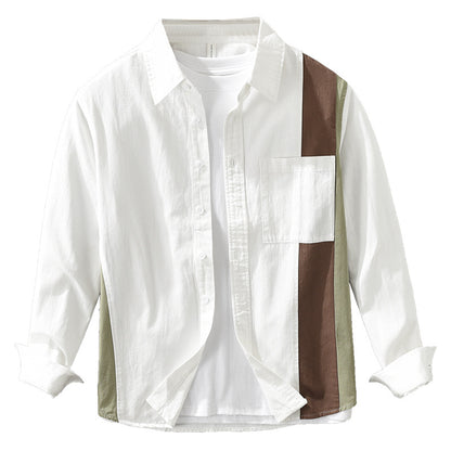 Men’s Loose Artistic Cotton Long-Sleeve Shirt – Versatile Square-Collar Casual Top