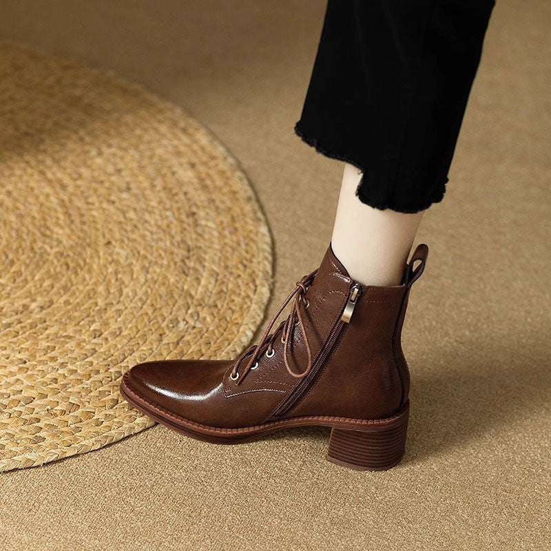 Women's French Elegant Pointed-toe Short Tube Boots