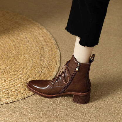Women's French Elegant Pointed-toe Short Tube Boots