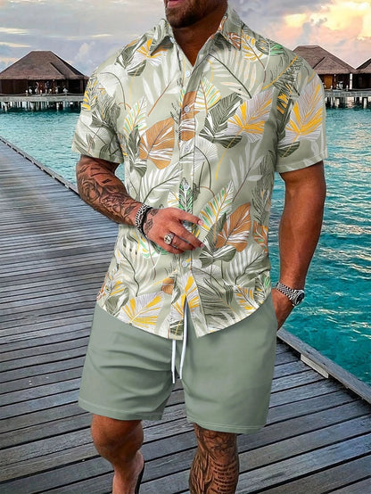 Men’s Ice-Breathable Summer Suit – Lightweight Short-Sleeve Shirt & Pants Set