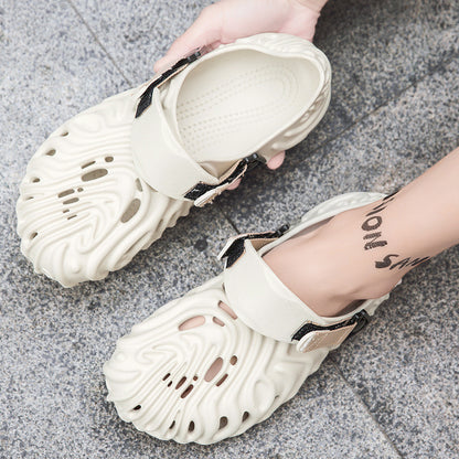 Fashion Summer New Casual Men's Shit Feeling Closed-toe Slippers