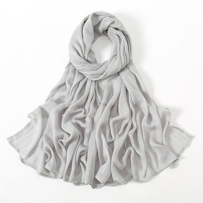 Solid Color Malay Indonesian Rayon Scarf Wide Brim Thin Modal Breathable