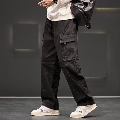 Men’s Oversized Cargo Pants – Loose Fit Straight Winter Trousers with Multi Pockets | NYLIXA