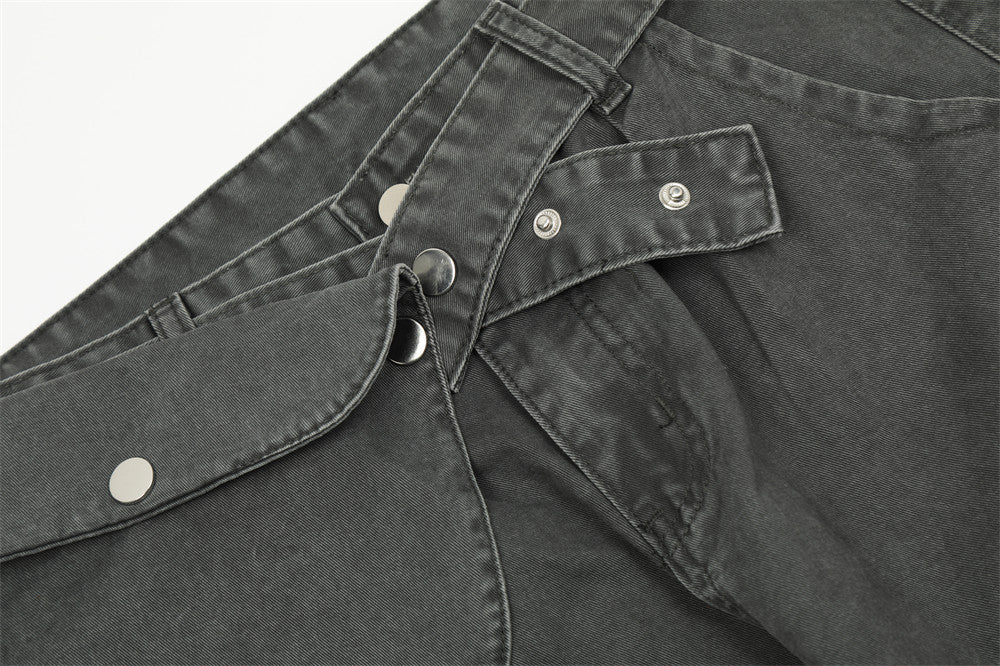 Men’s Loose Fit Tactical Denim Trousers – Rugged Outdoor-Ready Jeans