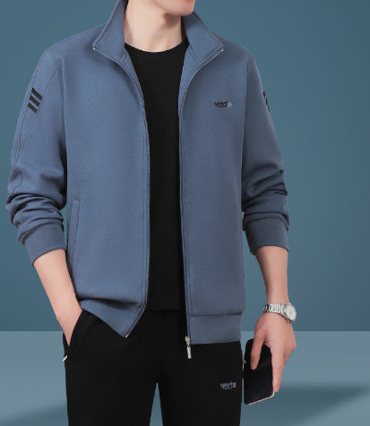 Men’s High‑End Casual Three‑Piece Sportswear Suit – Mid‑Age “Dad Wear” Track Set