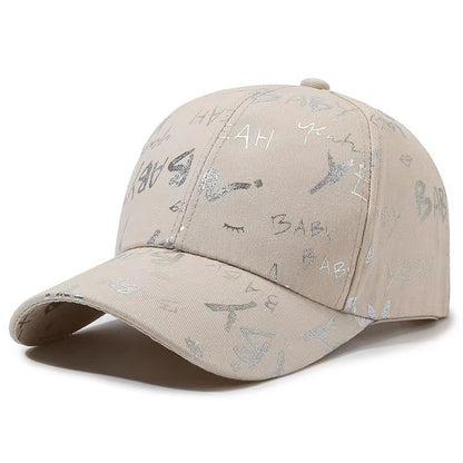 Internet Celebrity Letters Printed Peaked Cap
