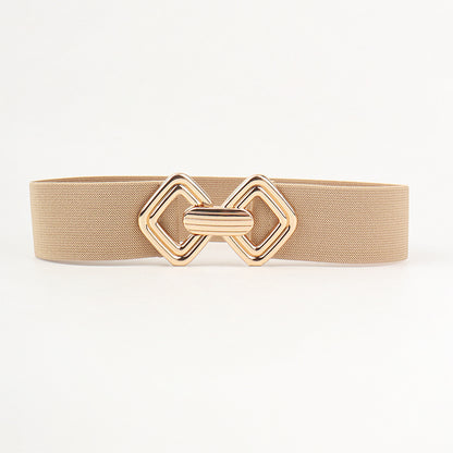 Elastic Waistband Women's Wide Waist Seal Decoration